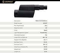Leupold Mark 4 12-40x60mm Spotting Scope, TMR Reticle