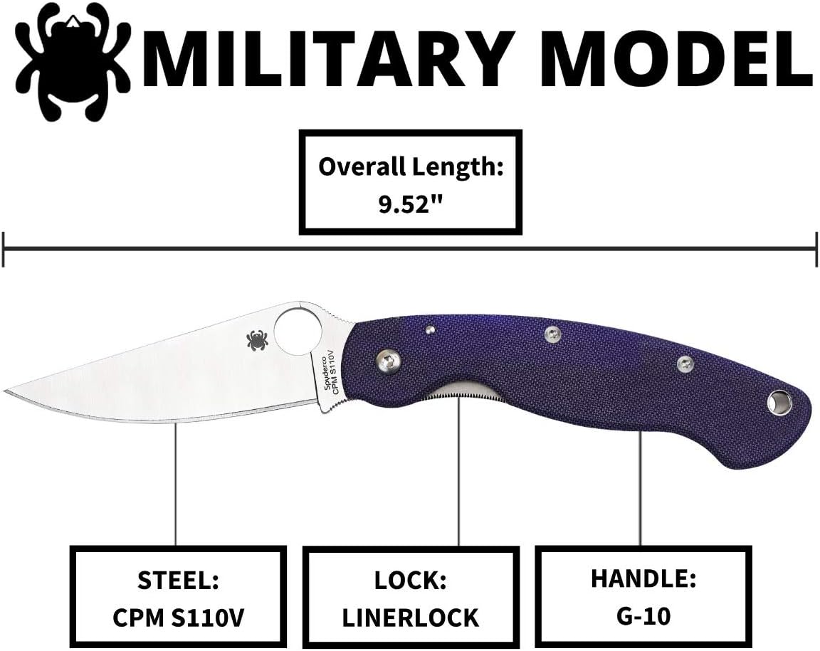 SPYDERCO Military Model Signature USA-Made Folding Tactical/Hunting Knife