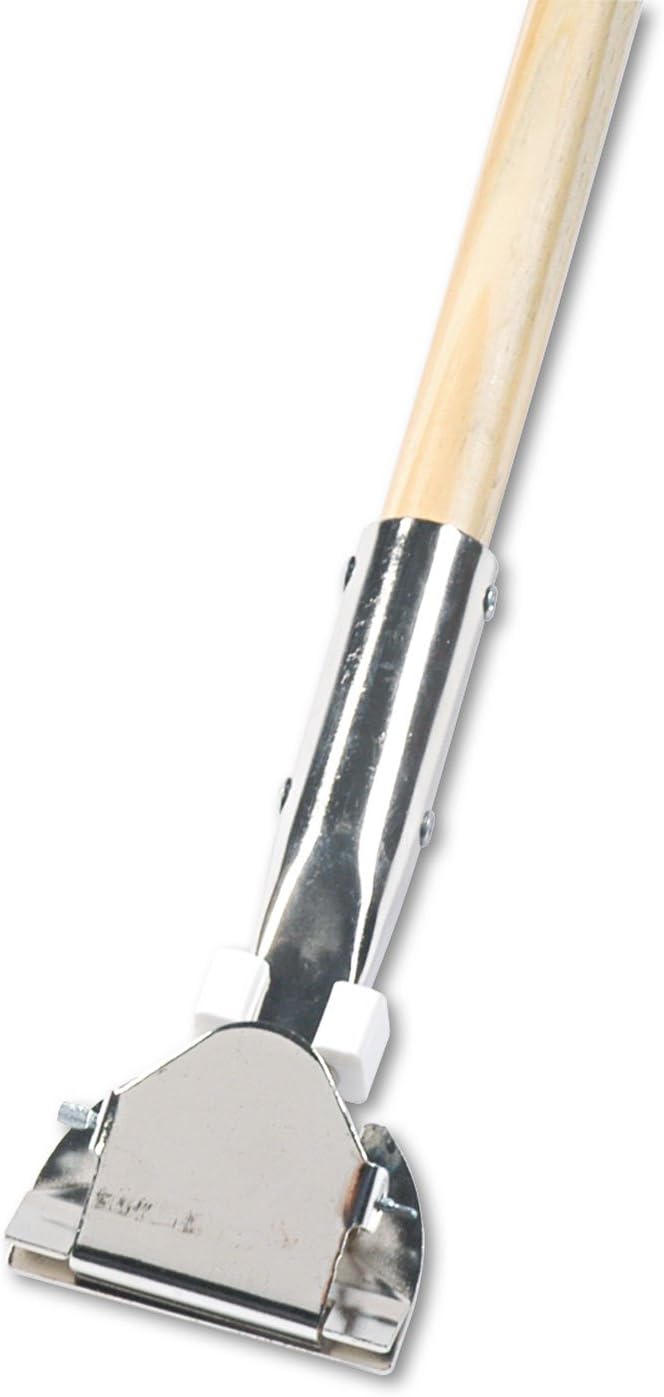 Boardwalk 1490 Clip-On Dust Mop Handle, Lacquered Wood, Swivel Head, 1" Dia. x 60in Long