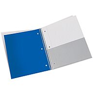 Office Depot® Brand Stellar Poly Notebook, 8 1/2" x 11", 3 Subject, College Ruled, 300 Pages (150 Sheets), Blue