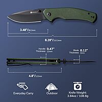 SENCUT Slashkin Folding Pocket Knife, Thumb-Stud & Flipper Opener