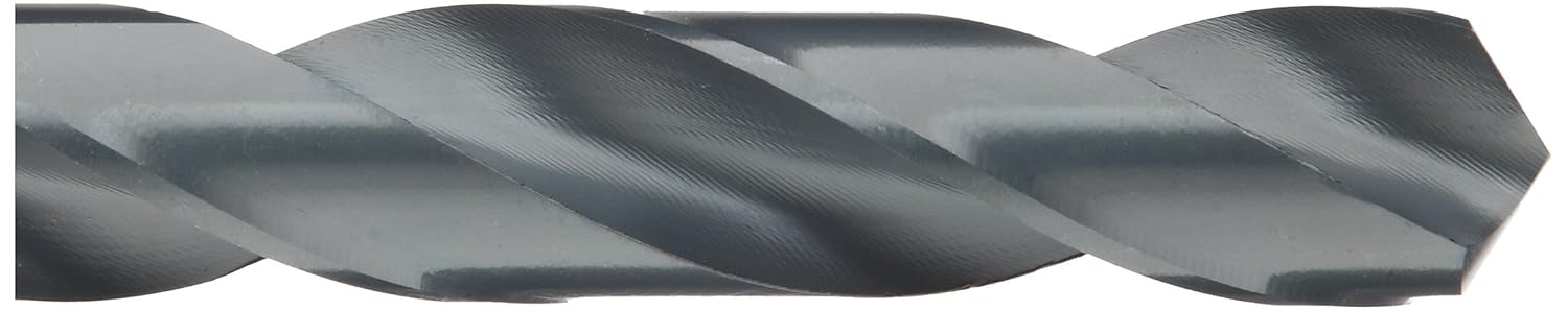 Chicago Latrobe 190 High-Speed Steel Reduced Shank Drill Bit, Black Oxide Finish, Round Shank, 118 Degree Conventional Point