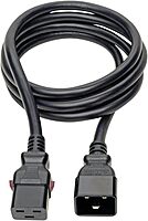 Tripp Lite Computer Power Cord (C20 to C19 Power Cord), Heavy Duty, Locking C19 Connector, 20A, 100-250V, 12AWG, 6 ft. (P036-L06),black