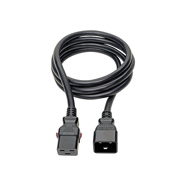 Tripp Lite Computer Power Cord (C20 to C19 Power Cord), Heavy Duty, Locking C19 Connector, 20A, 100-250V, 12AWG, 6 ft. (P036-L06),black
