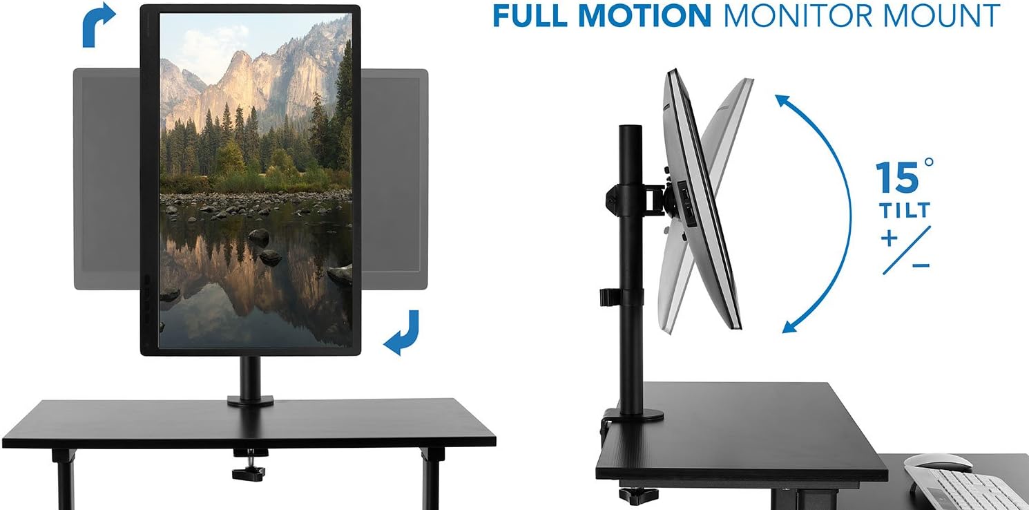 Mount-It! Mobile Computer Cart with Monitor Mount for Screen up to 32", Portable Desk on Wheels