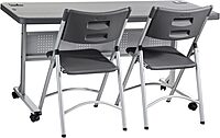 National Public Seating, 24x60 Flip-N-Store Training Table, Charcoal, Height 29.5 in, Model# BPFT-2460-20