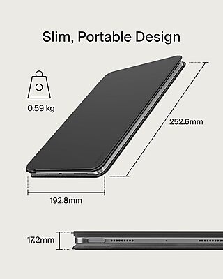 Belkin Pro Keyboard Case with Magnetic Stand, Backlit Bluetooth Keyboard, Trackpad & Apple Pencil Storage