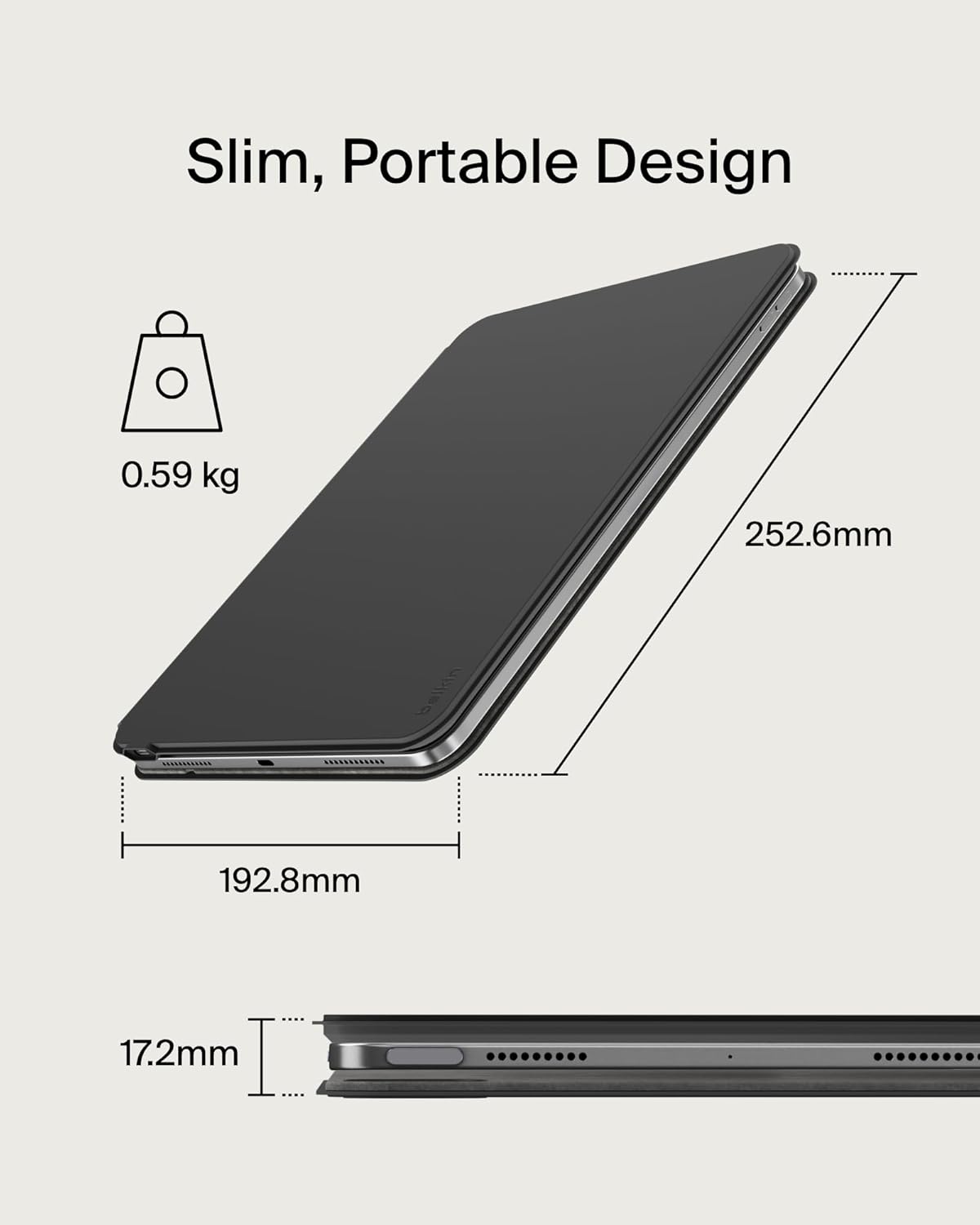 Belkin Pro Keyboard Case with Magnetic Stand, Backlit Bluetooth Keyboard, Trackpad & Apple Pencil Storage