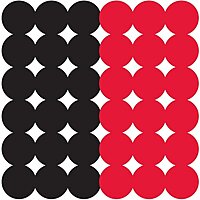 Birchwood Casey Dirty Bird Splattering 1" Adhesive Red/Black Target Repair Pasters for Indoor and Outdoor Use