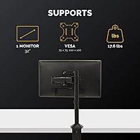 Fellowes Reflex Series Adjustable Monitor Arm with VESA Mount