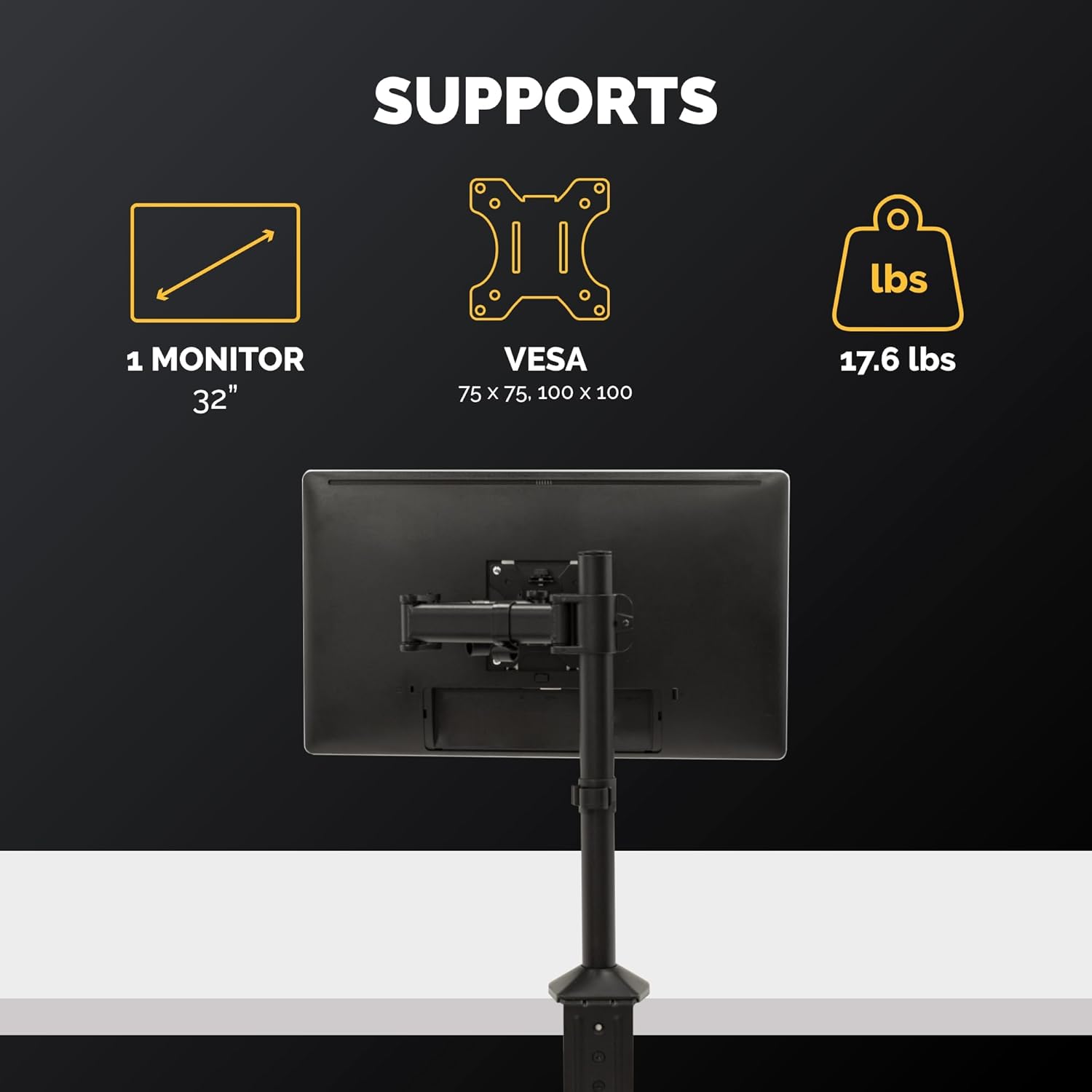 Fellowes Reflex Series Adjustable Monitor Arm with VESA Mount