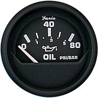 FARIA BEEDE 12803 Euro Black 2" Oil Pressure Gauge (80 PSI)