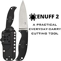 SPYDERCO Enuff 2 Fixed Blade Knife with FRN Handle and Polymer Sheath