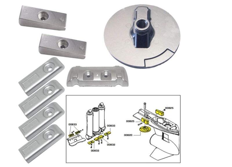 Tecnoseal Anode Kit w/Hardware - Mercury Verado 6 - Aluminum