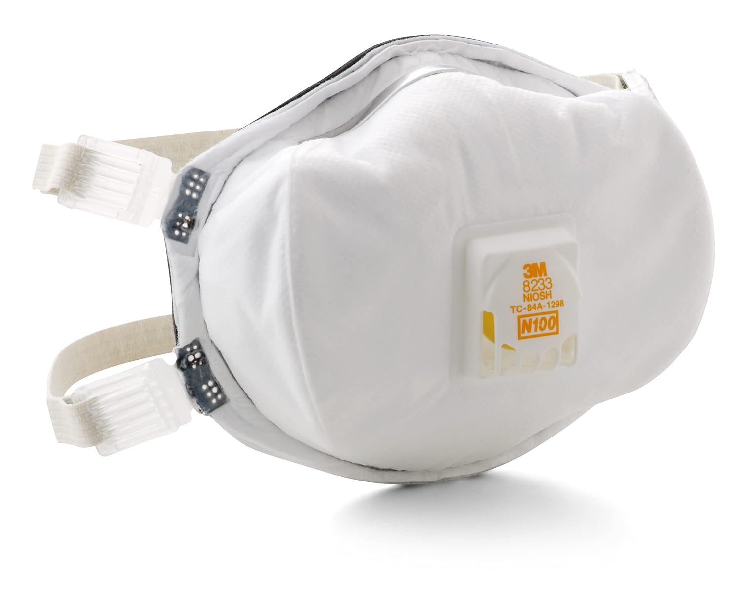 3M Personal Protective Equipment Particulate Disposable Respirator 8233, NIOSH APPROVED, Exhalation Valve, N100