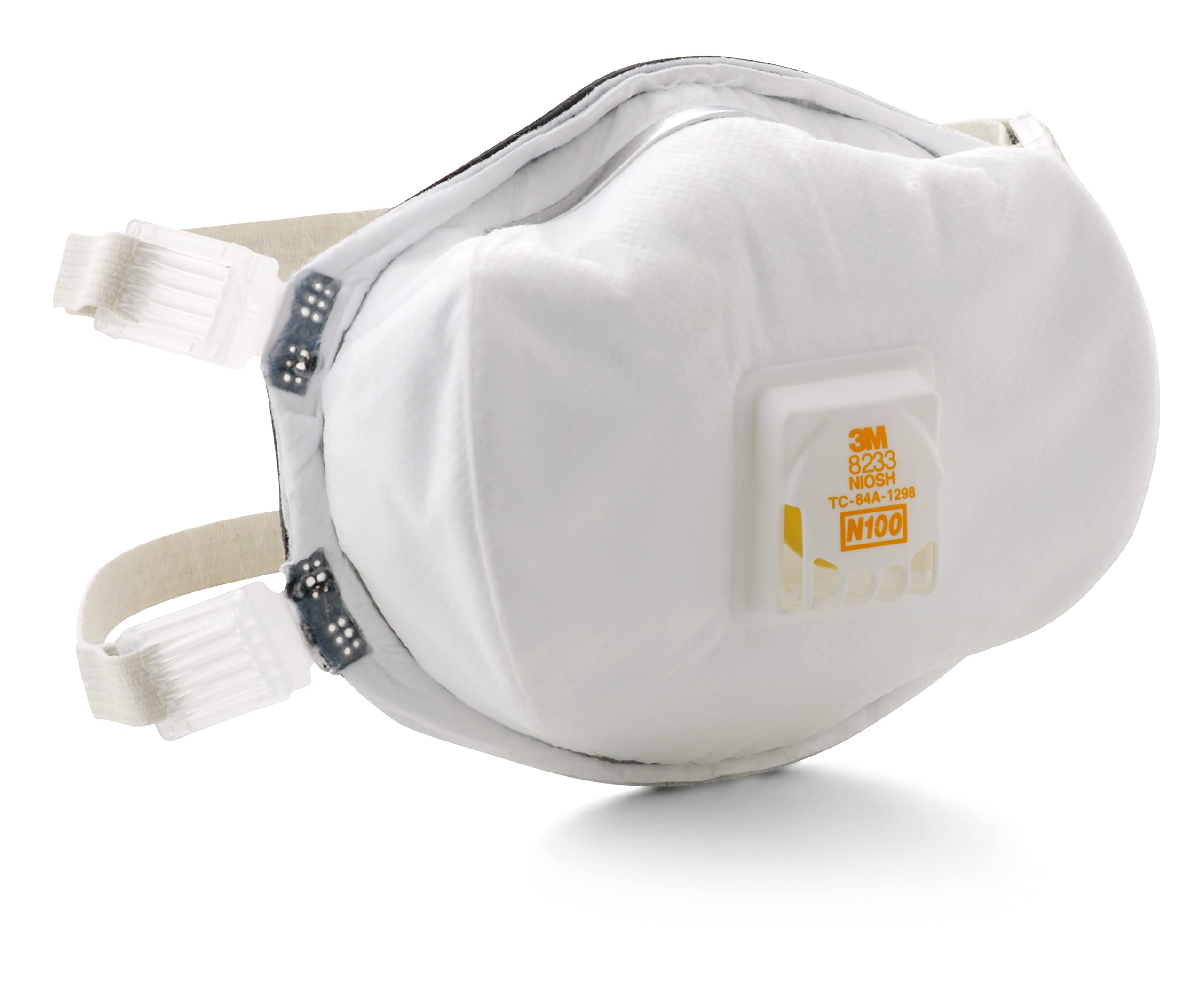 3M Personal Protective Equipment Particulate Disposable Respirator 8233, NIOSH APPROVED, Exhalation Valve, N100