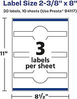 Avery Glossy Clear Wraparound Band Labels, Sure Feed Technology, 2-3/8" x 8"