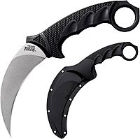 Cold Steel Steel Tiger 4.75'' Japanese Aus8A Stainless Steel W/ Stonewashed Finish Karambit Shape Fixed Blade Tactical