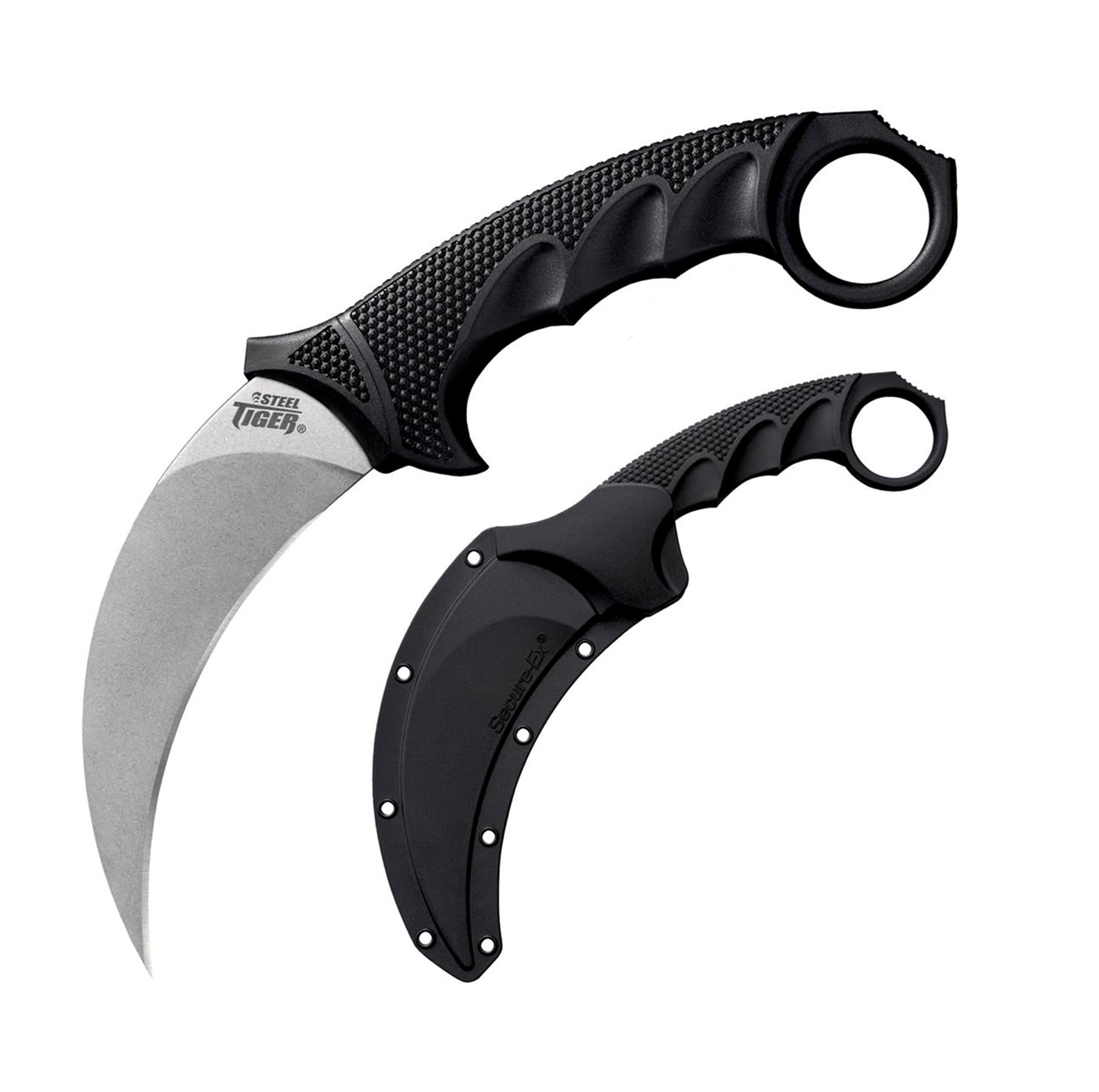 Cold Steel Steel Tiger 4.75'' Japanese Aus8A Stainless Steel W/ Stonewashed Finish Karambit Shape Fixed Blade Tactical