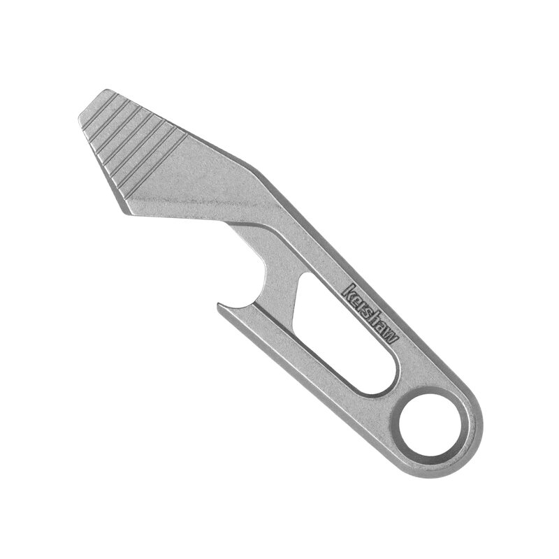 Kershaw Recap Keychain Bottle Opener, Gray Multi Tool with Bottle Opener, Pry Bar, and Flathead Screwdriver Tip