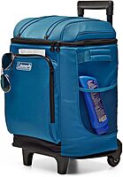 Coleman 42-Can Soft Rolling Cooler with Wheels, Leak-Proof Portable Insulated Chiller with 12+ Hour Ice Retention