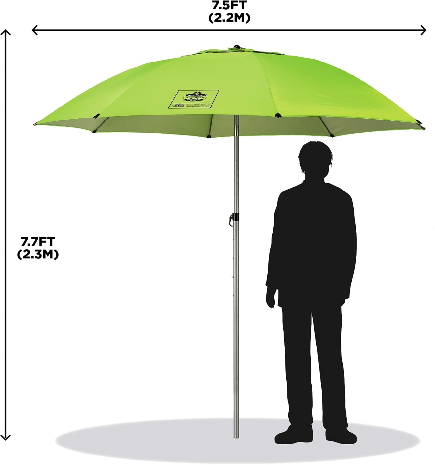 Ergodyne SHAX 6100 Lightweight Industrial Umbrella Lime