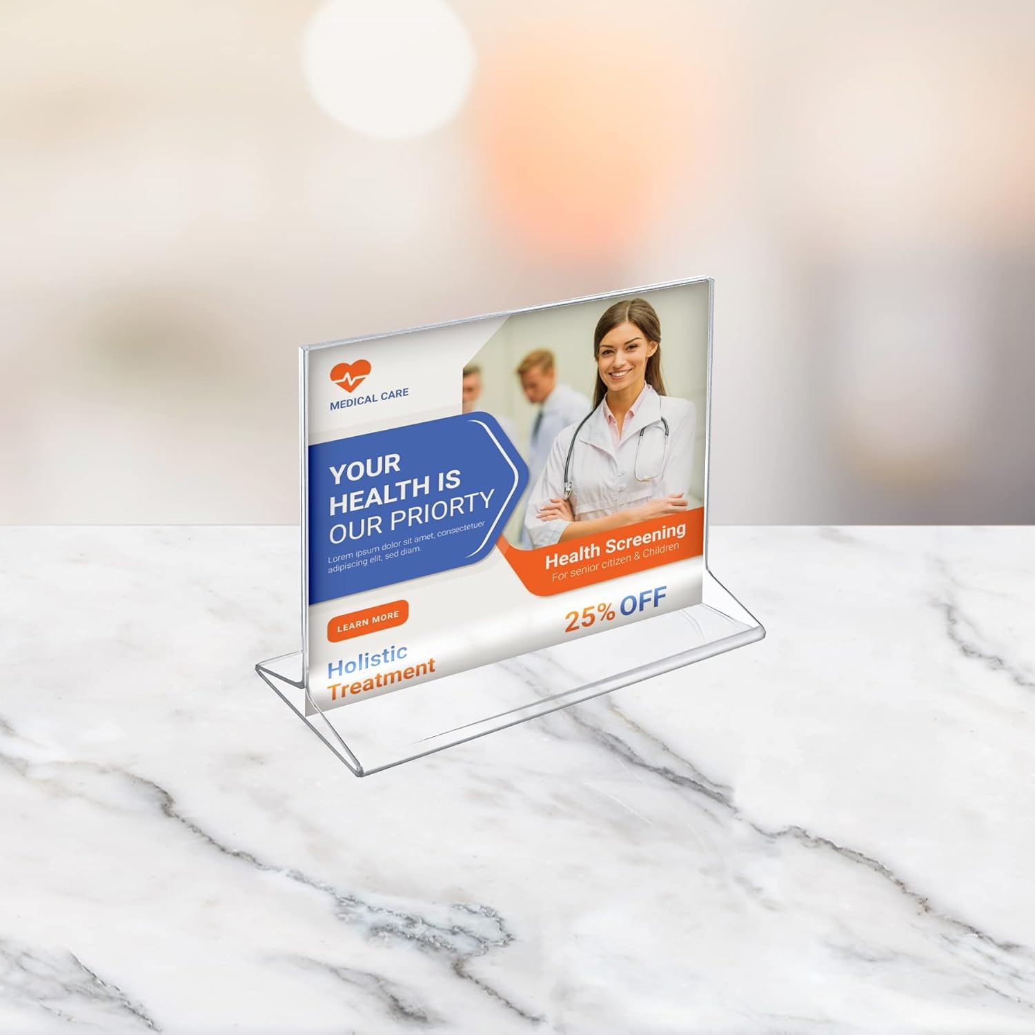 Azar Displays Top-Load Acrylic Sign Holders, Clear, Pack of 10