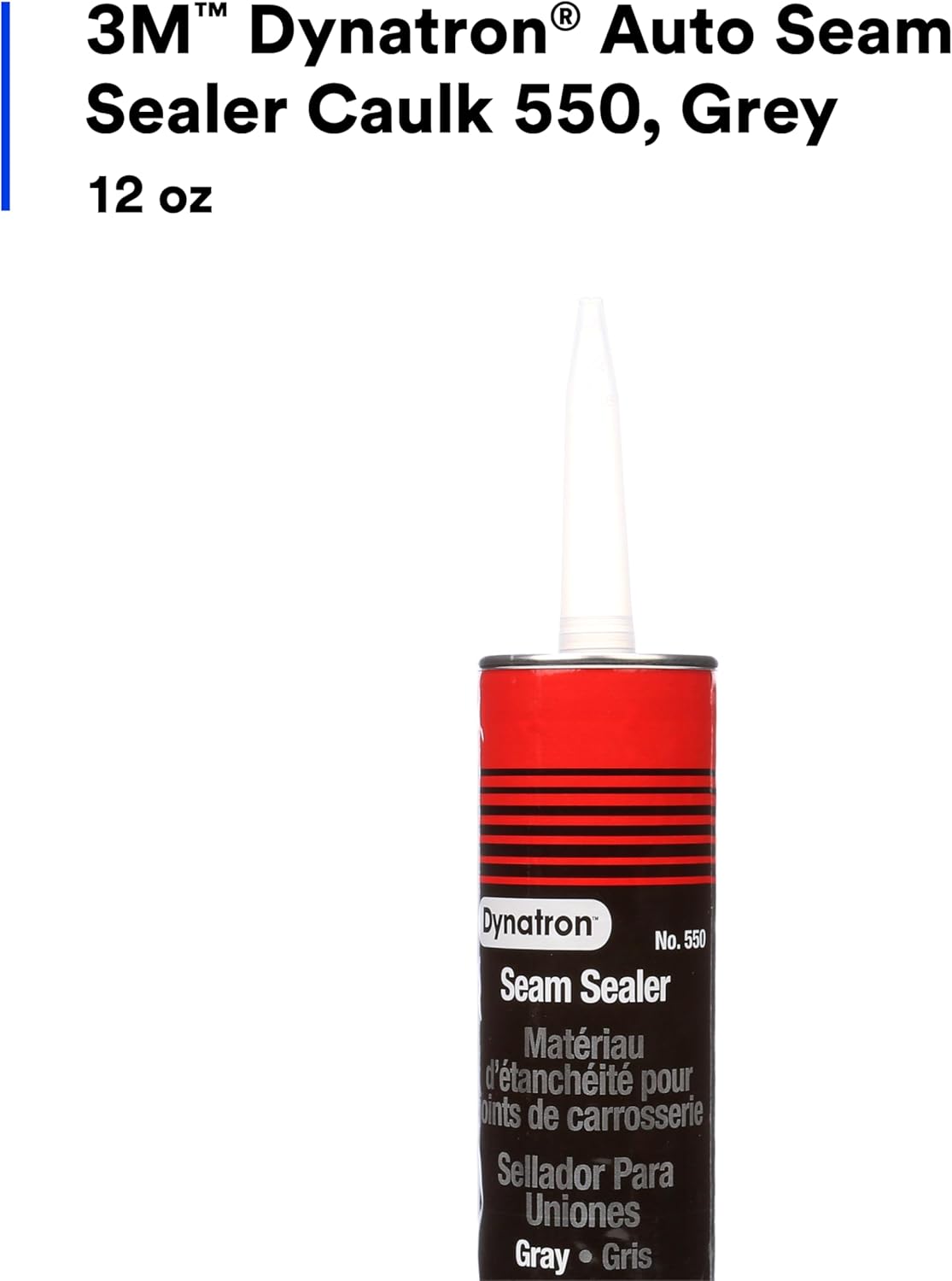 3M Dynatron Auto Seam Sealer Caulk, 550, Grey Color, Permanently Elastic, Fast-Skinning, Non-Staining, Non-Sagging