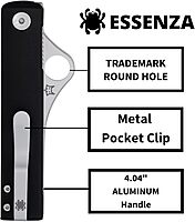 Spyderco Essenza Sleek and Elegant Folding Knife - N690Co Steel Blade with Aluminum Handle, LinerLock, PlainEdge - C272ALBKP