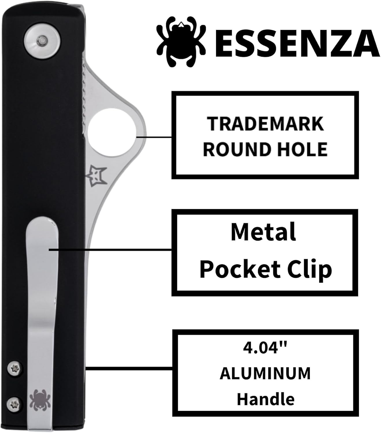 Spyderco Essenza Sleek and Elegant Folding Knife - N690Co Steel Blade with Aluminum Handle, LinerLock, PlainEdge - C272ALBKP