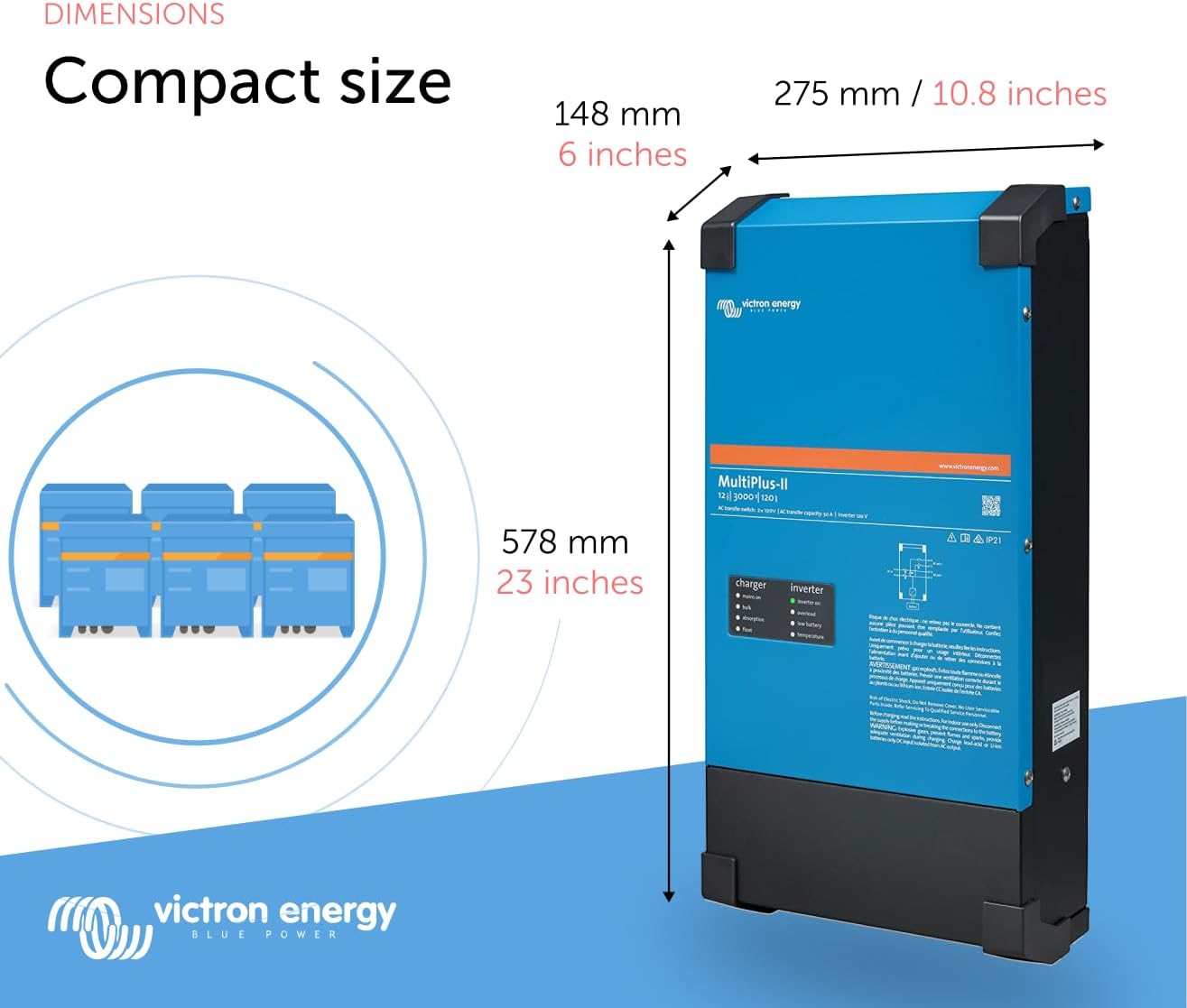 Victron Energy MultiPlus-II Pure Sine Wave Inverter Charger 3000VA