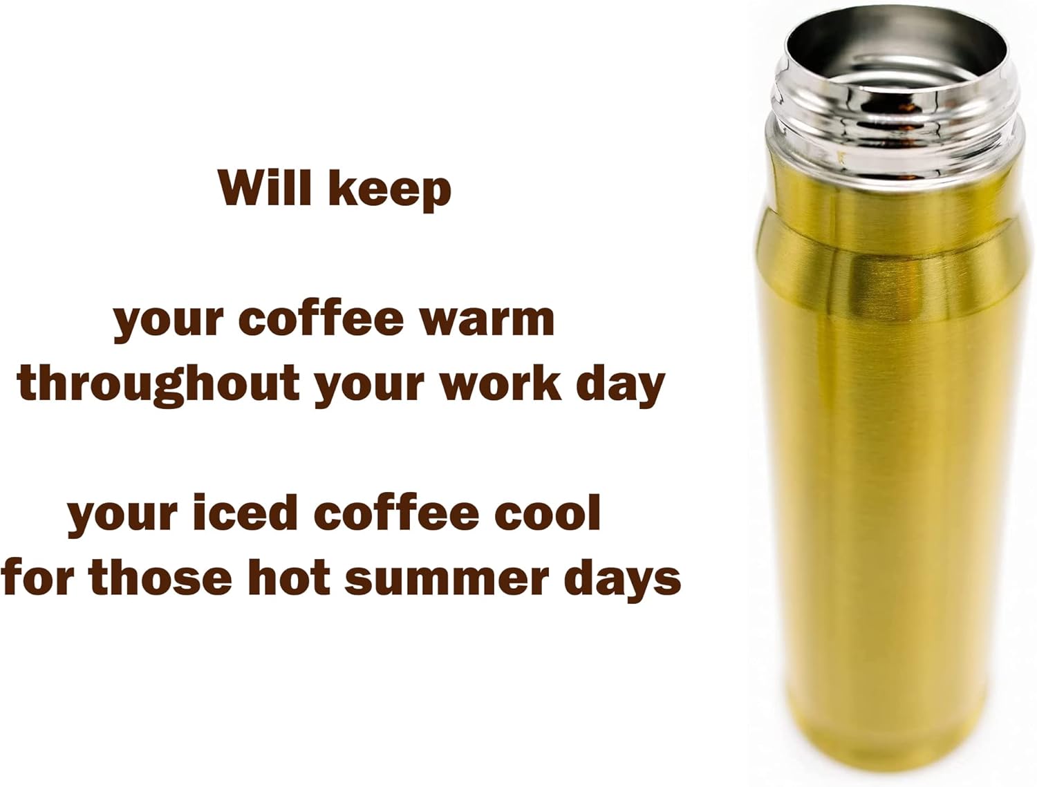 CALIBER GOURMET Bullet Thermos Bottle Vacuum Insulated Stainless Steel