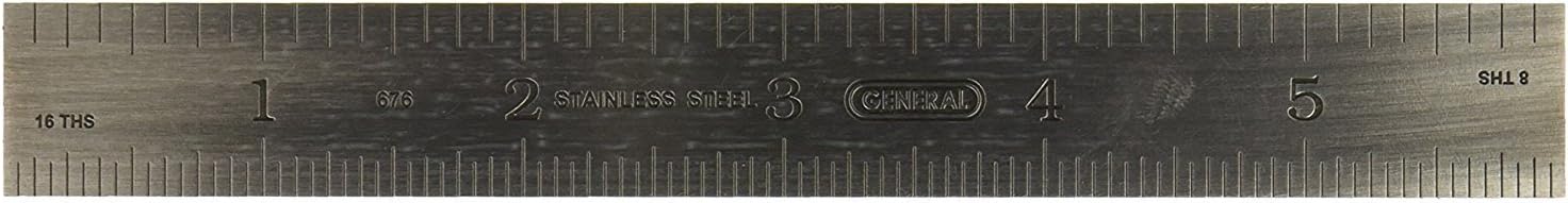 General Tools 676 6-Inch Rigid Stainless Steel Rule