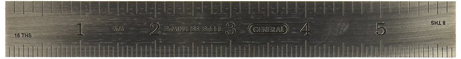General Tools 676 6-Inch Rigid Stainless Steel Rule
