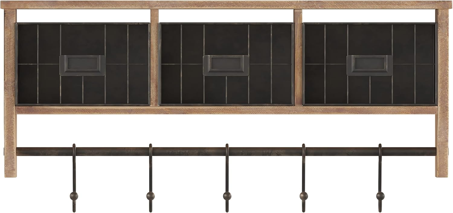 Flash Furniture Daly Wall Mounted Solid Pine Storage Rack