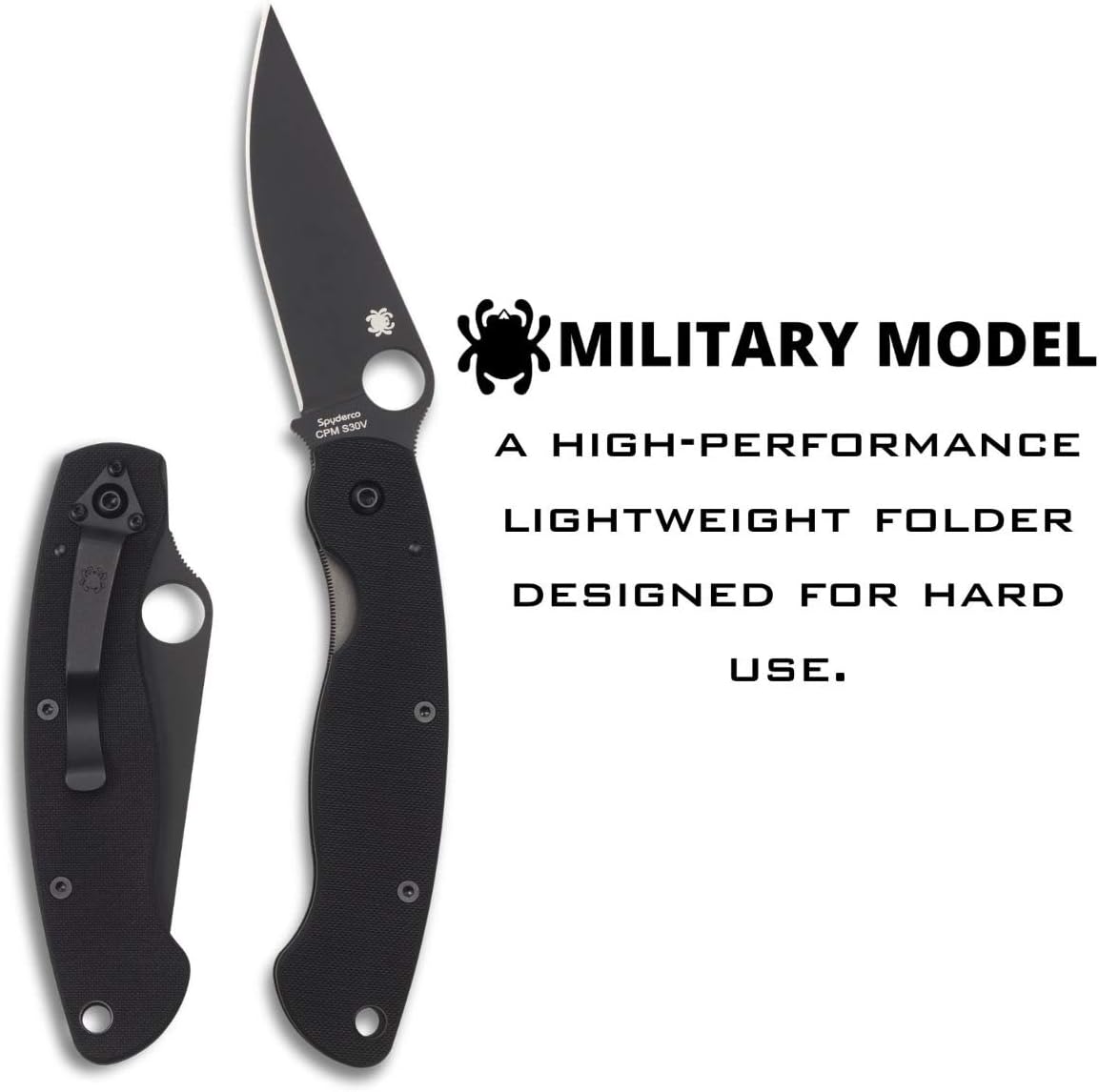 SPYDERCO Military Model Signature USA-Made Folding Tactical/Hunting Knife