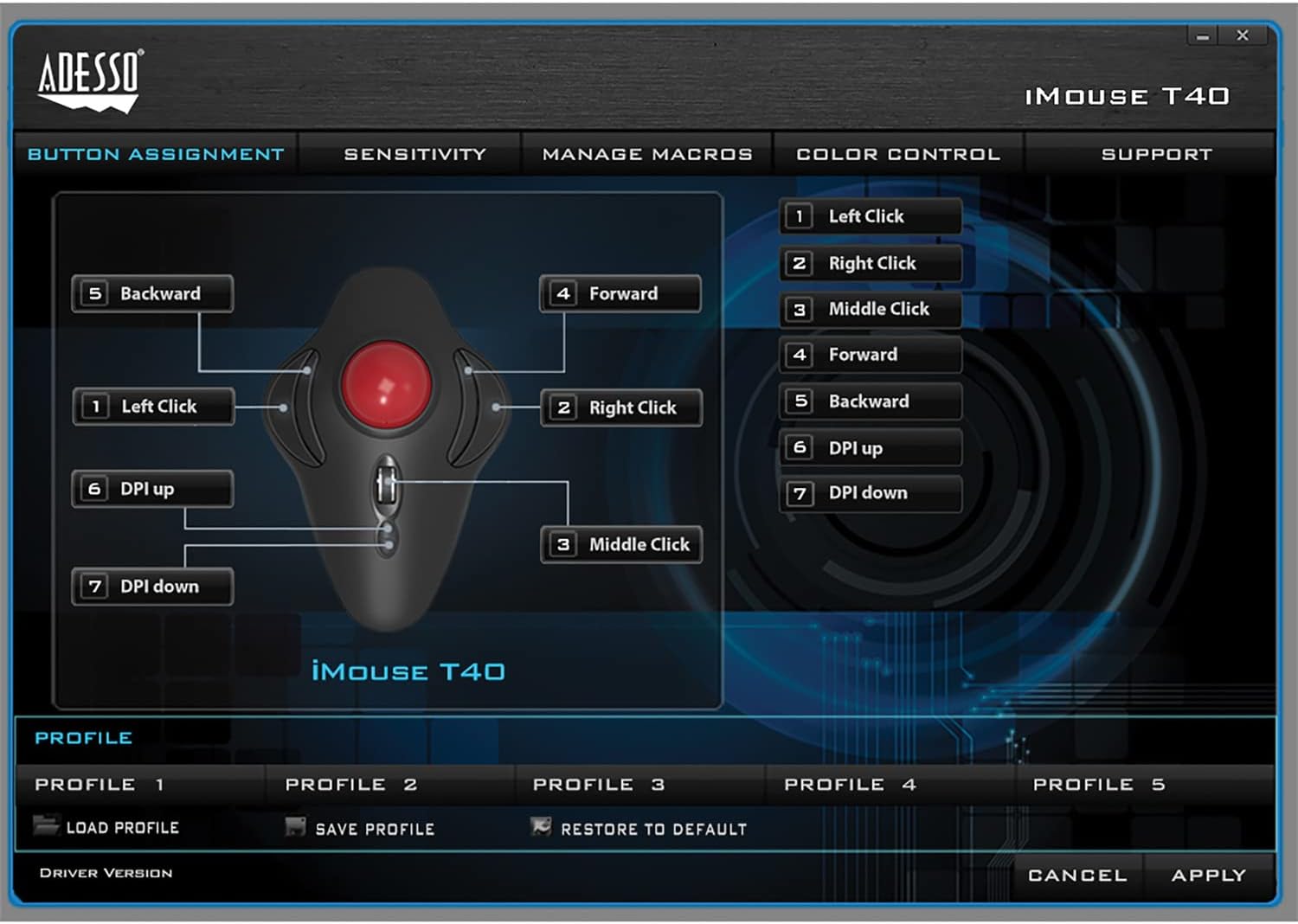 iMouse T40 Wireless Ergonomic Finger Trackball Mouse with Nano USB Receiver, Programmable 7 Button Design