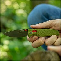 SOG Altair XR Superlight Compact Outdoor CRYO 154cm Steel Folding Knives | Lanyard Loop, Pocket Clip & XR Lock Field Green