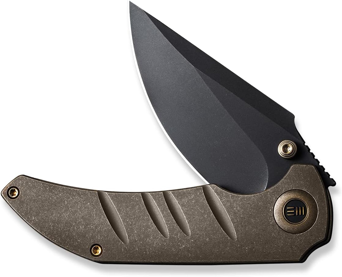 WE KNIFE Framelock Folding Knife CPM-20CV Stonewash Titanium Handle
