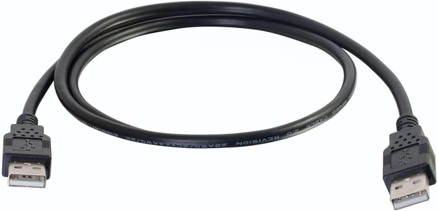 C2G 1m USB Cable - USB A to USB A - M/M - Type A Male USB - Type A Male USB - 3.28ft - Black