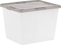 IRIS USA 36 Quart Snap Top Plastic Storage Bin, 6 Pack
