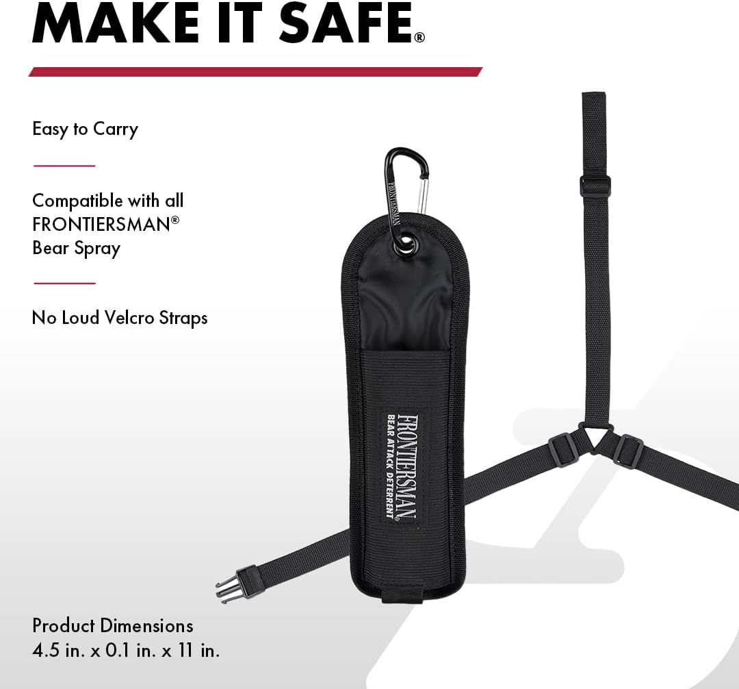 SABRE Frontiersman Bear Spray Holster, Nylon 3-in-1 Chest/Belt/Waist, Fits 7.9 & 9.2 oz