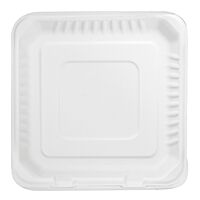 Karat Earth KE-BHC99-1C 9" x 9" Bagasse Hinged Clamshell Container (Pack of 200)