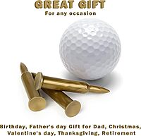 Caliber Gourmet Bullet Shaped Tactical Golf Tees System, Pack of 50 – Professional Golf Gifts for Men, Unique Christmas Gift, Cool Golf Stuff, Golf Military Accessories, Tactical Gear for Enthusiasts