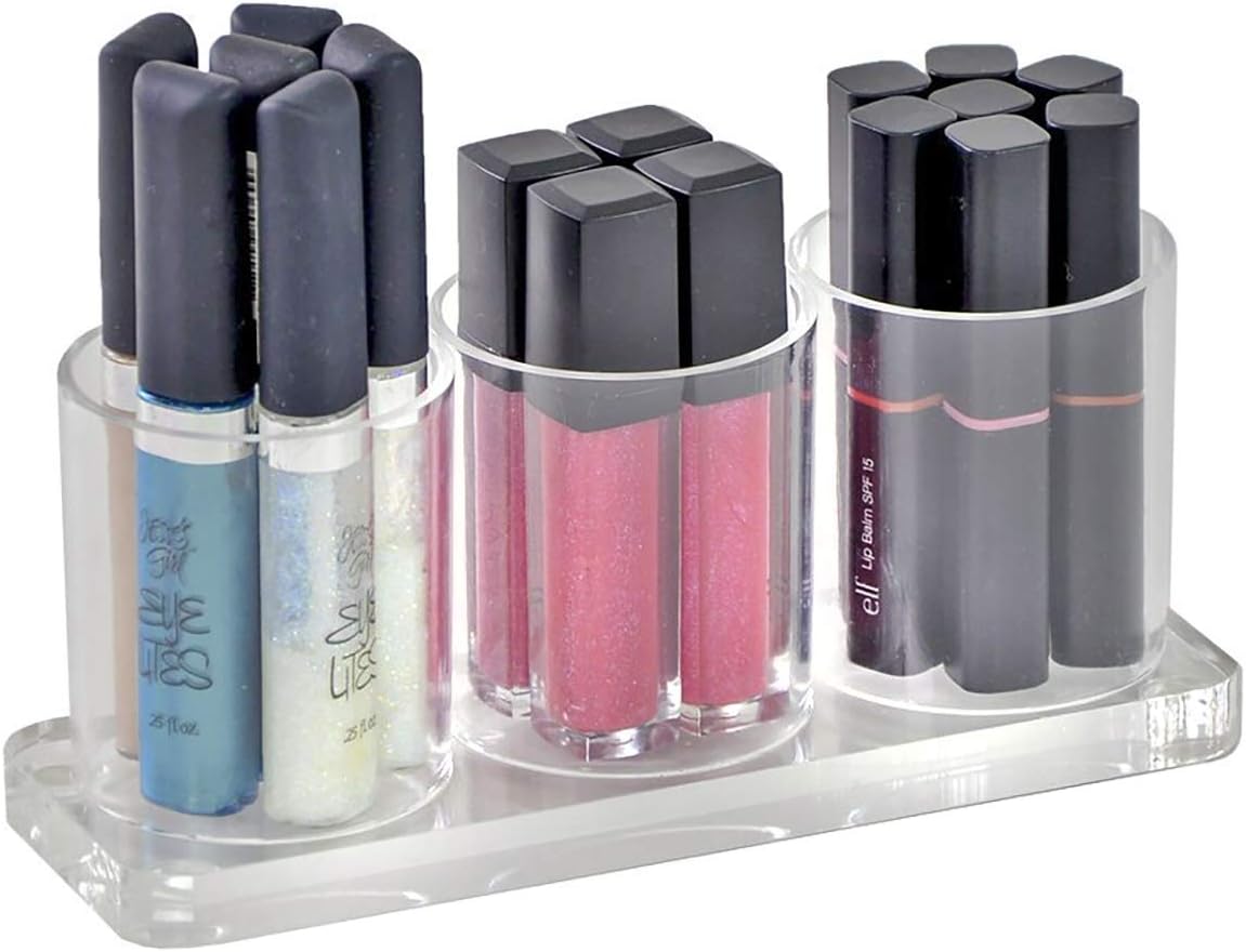 Azar Displays Acrylic Deluxe 3-Cup Holder, 3inH x 7inW x 2-1/2inD, Clear