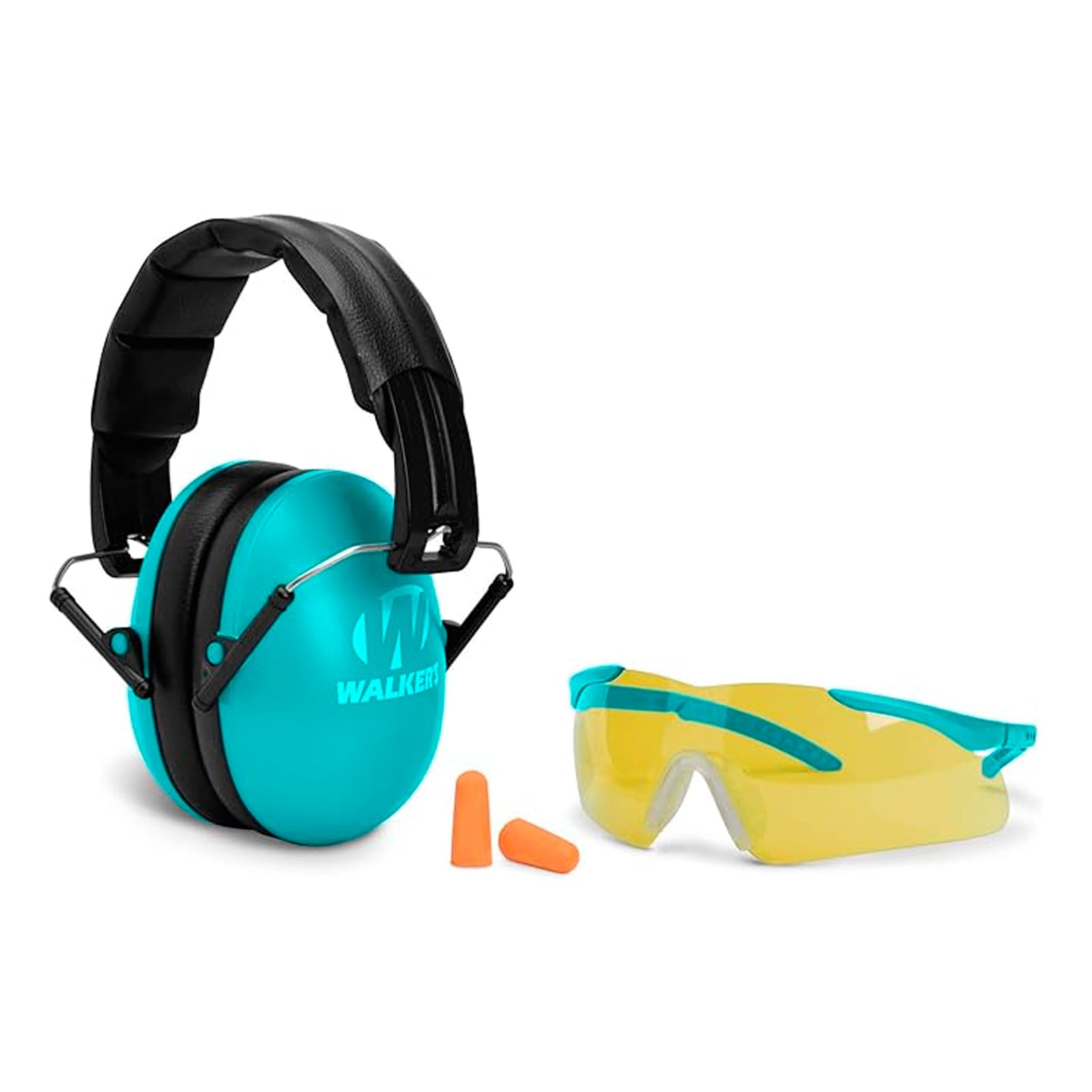 WALKER'S Youth & Women's Low Profile Folding Padded Hearing Protection Earmuffs