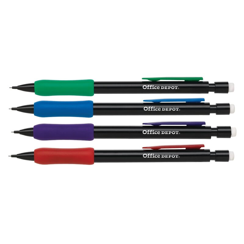 Office Depot Mechanical Pencils With Comfort Grip, 0.7 mm, Pack Of 12, Black Barrel, OD83850