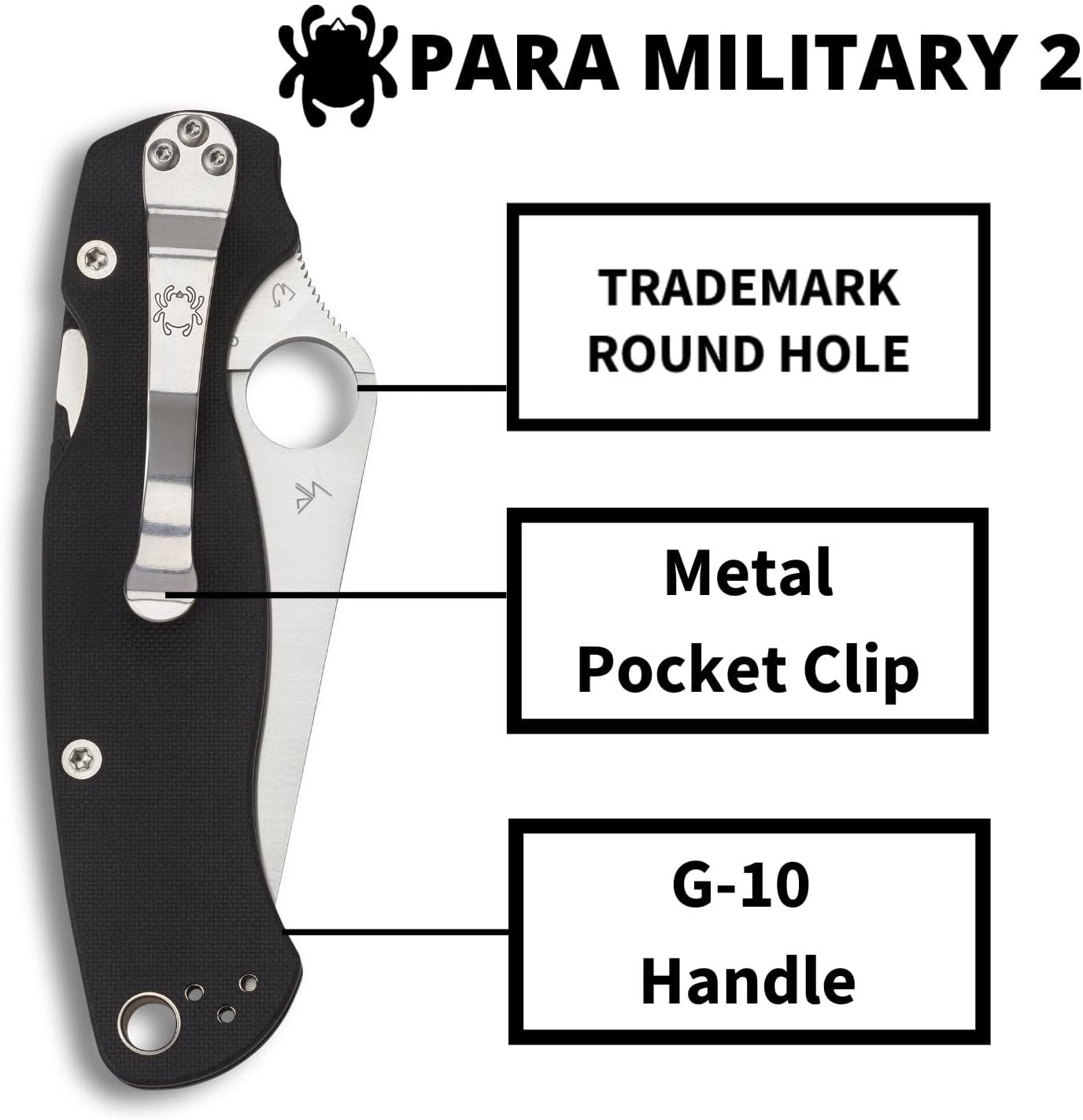 Spyderco Para Military 2 Folding Knife with G-10 Handle