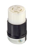 Leviton 30 Amp, 480 Volt 3-phase, NEMA L16-30R, 3P, 4W, Locking Connector, Industrial Grade, Grounding, 2733, Black-White