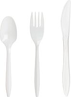 Genuine Joe Medium Weight Plastic Fork, White, 1000 Count